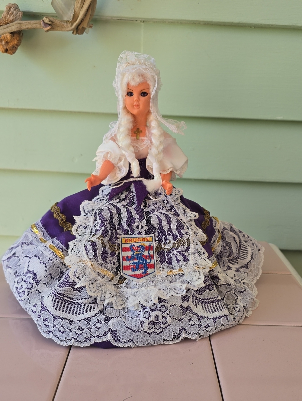 Vintage souvenir doll in traditional Hungarian folk costume